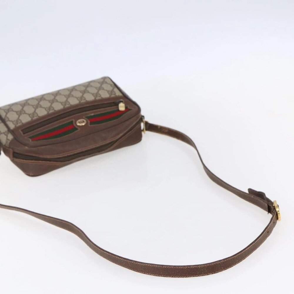 GUCCI GG Supreme Web Sherry Line Bag PVC Beige Gold 56 02 087 Auth 153480 - Picture 8 of 16